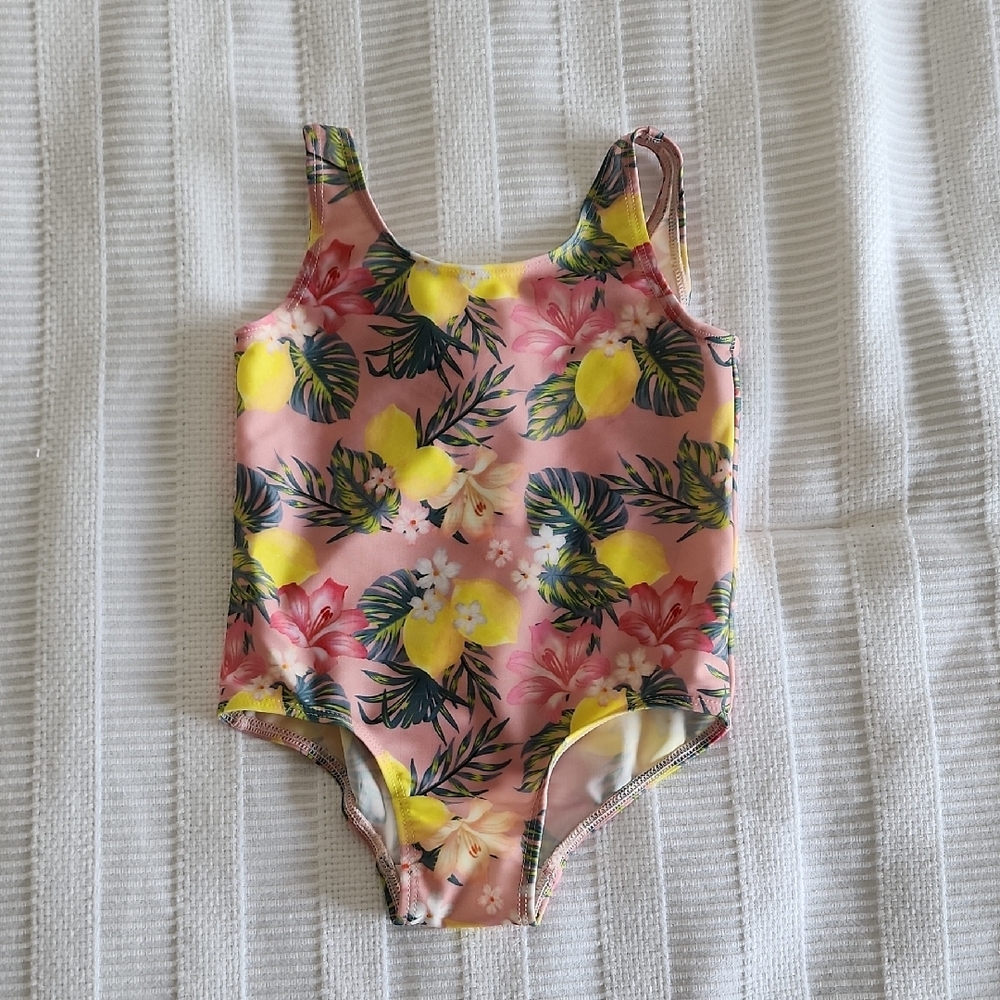 H&M Floral Pink and Yellow Swimsuit